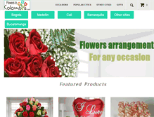 Tablet Screenshot of flowerstocolombia.com